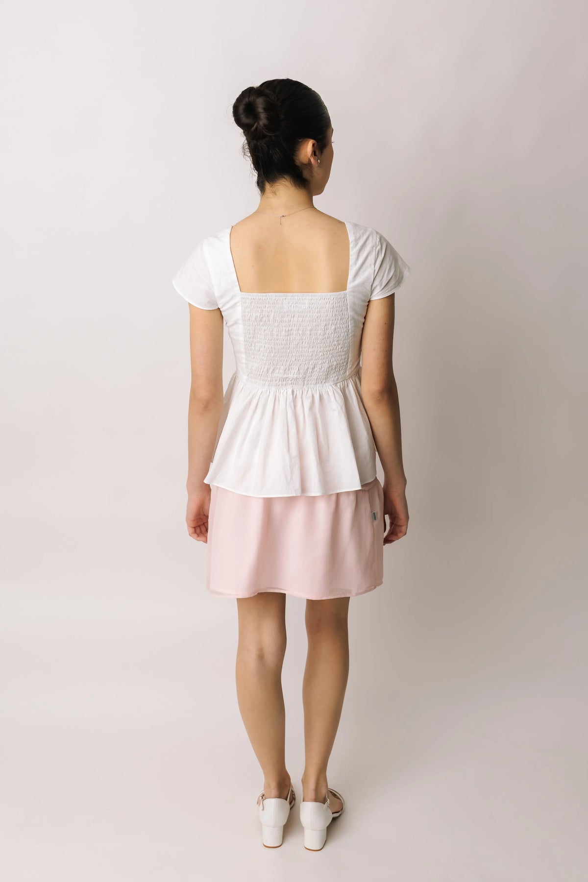 Asymmetrical Pink Chiffon Skirt prettied