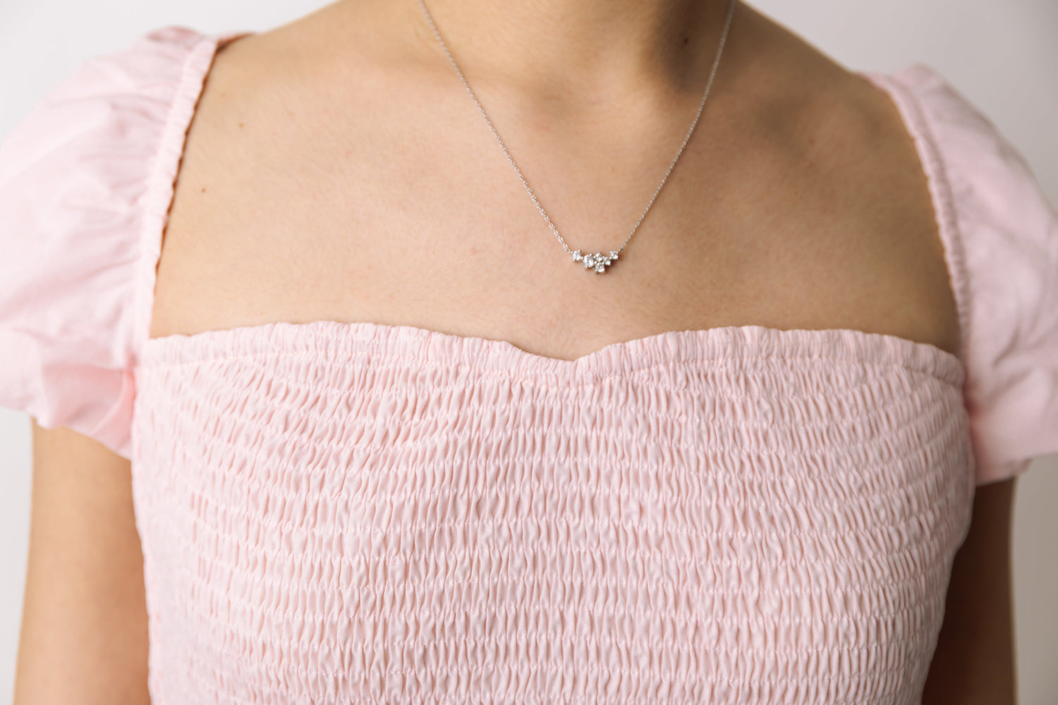 Puff-Sleeve Smocked Back-Tie Top prettied