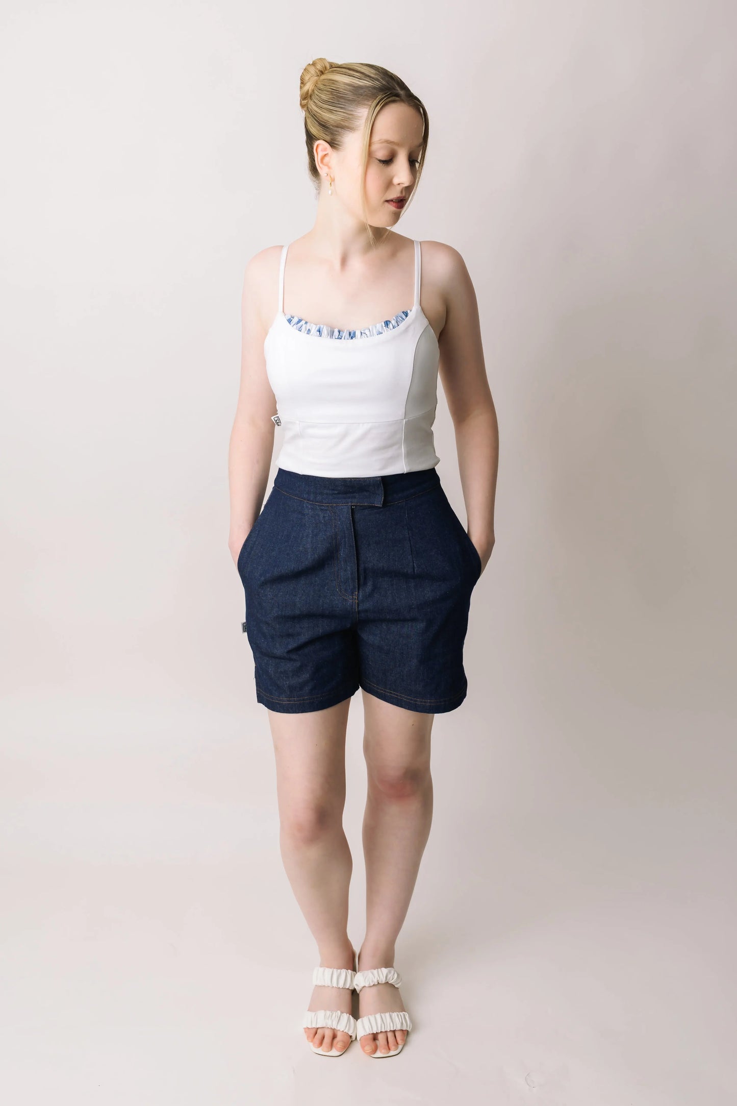 Tailored Denim Shorts prettied