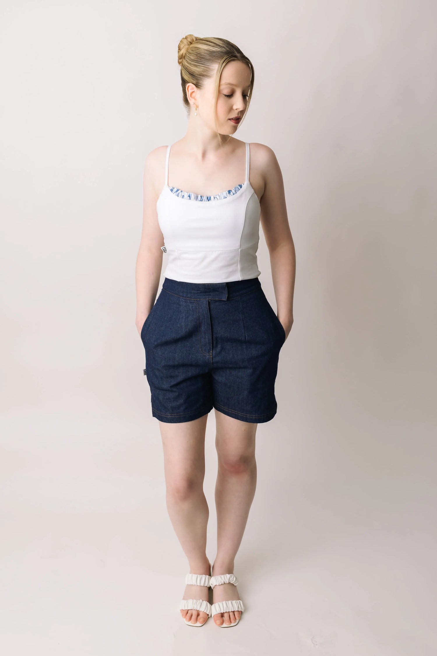 Tailored Denim Shorts prettied