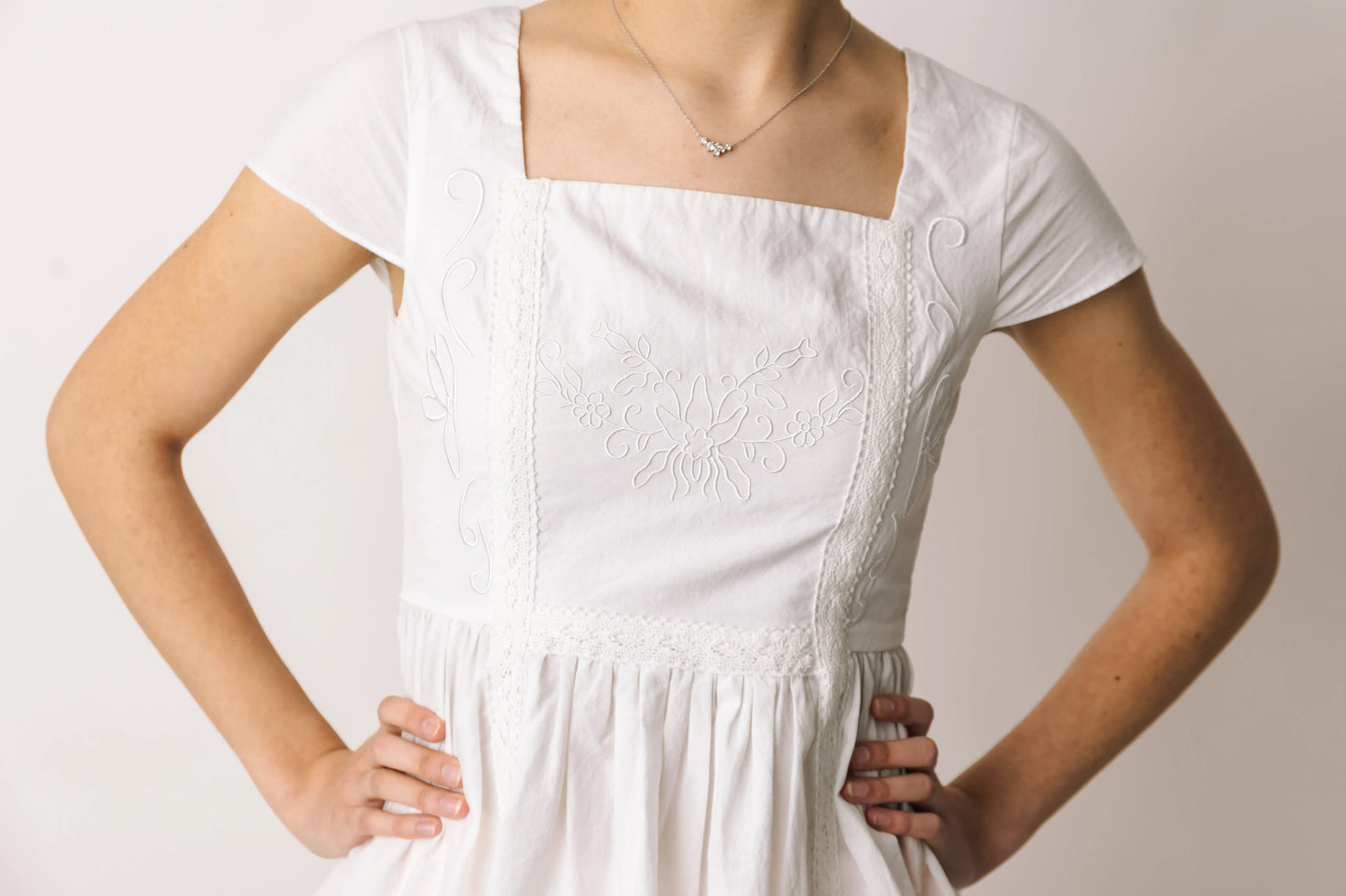 Embroidered Peplum Top prettied