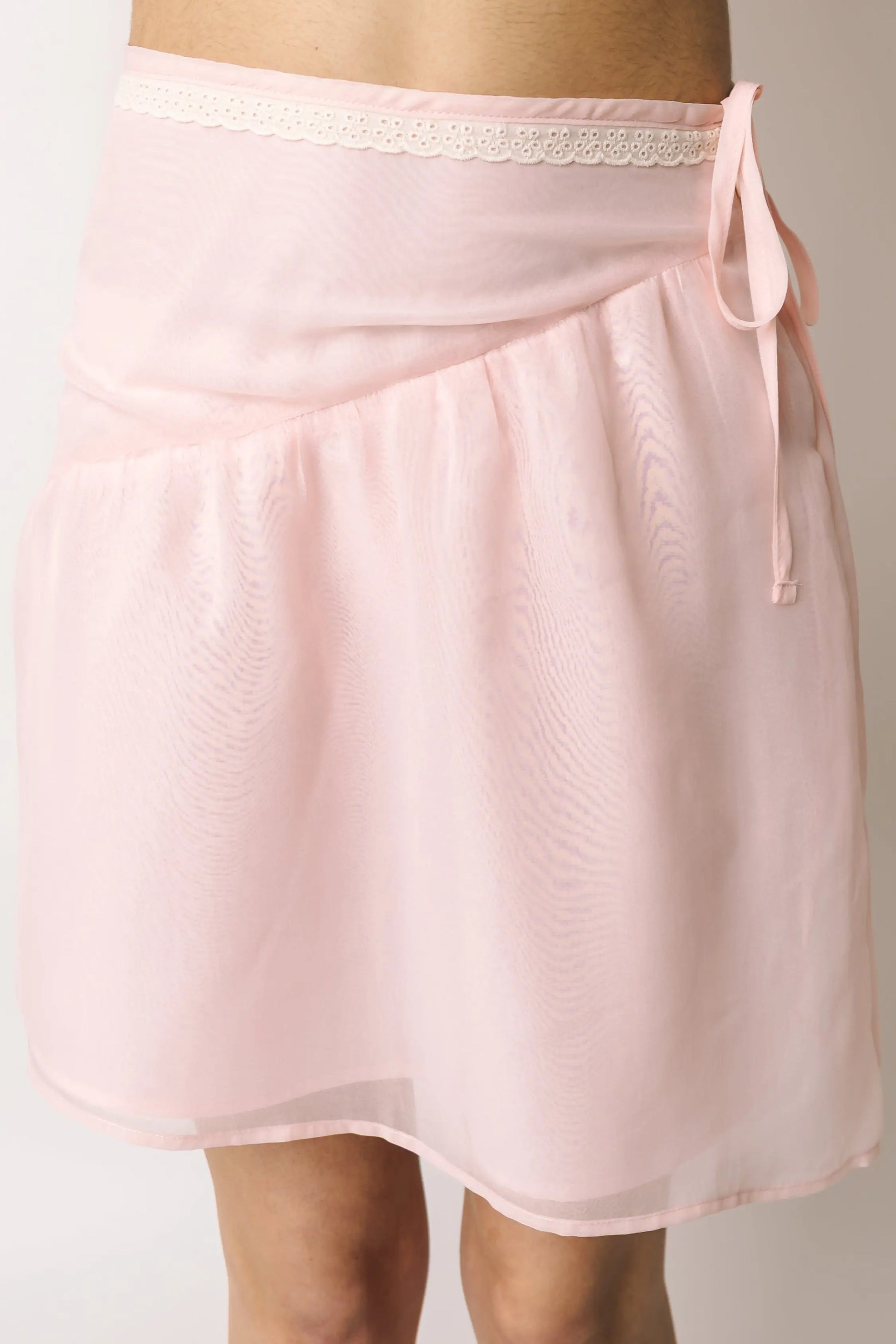 Asymmetrical Pink Chiffon Skirt prettied