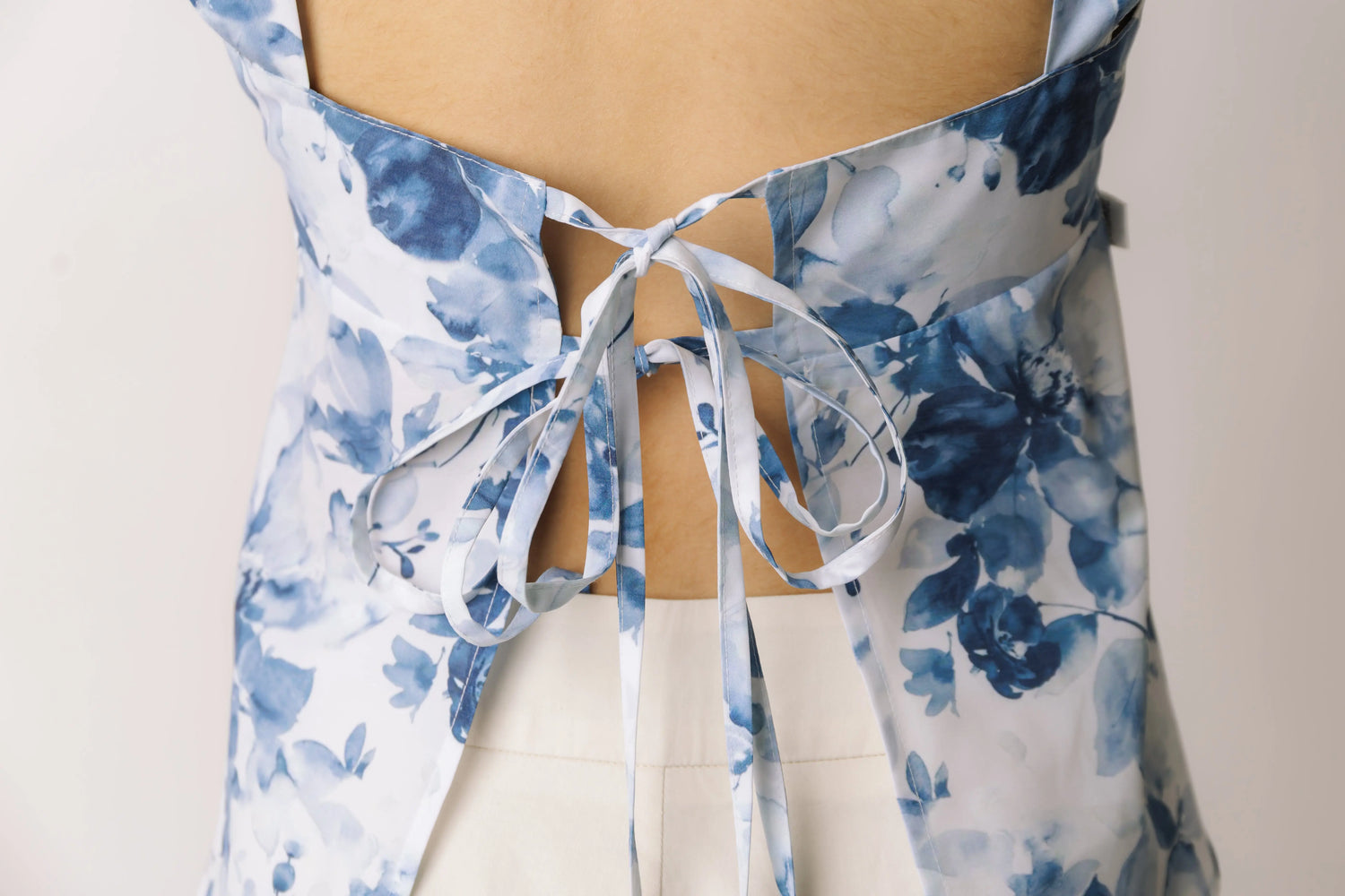 Blue Tie-Back Tilly Top prettied