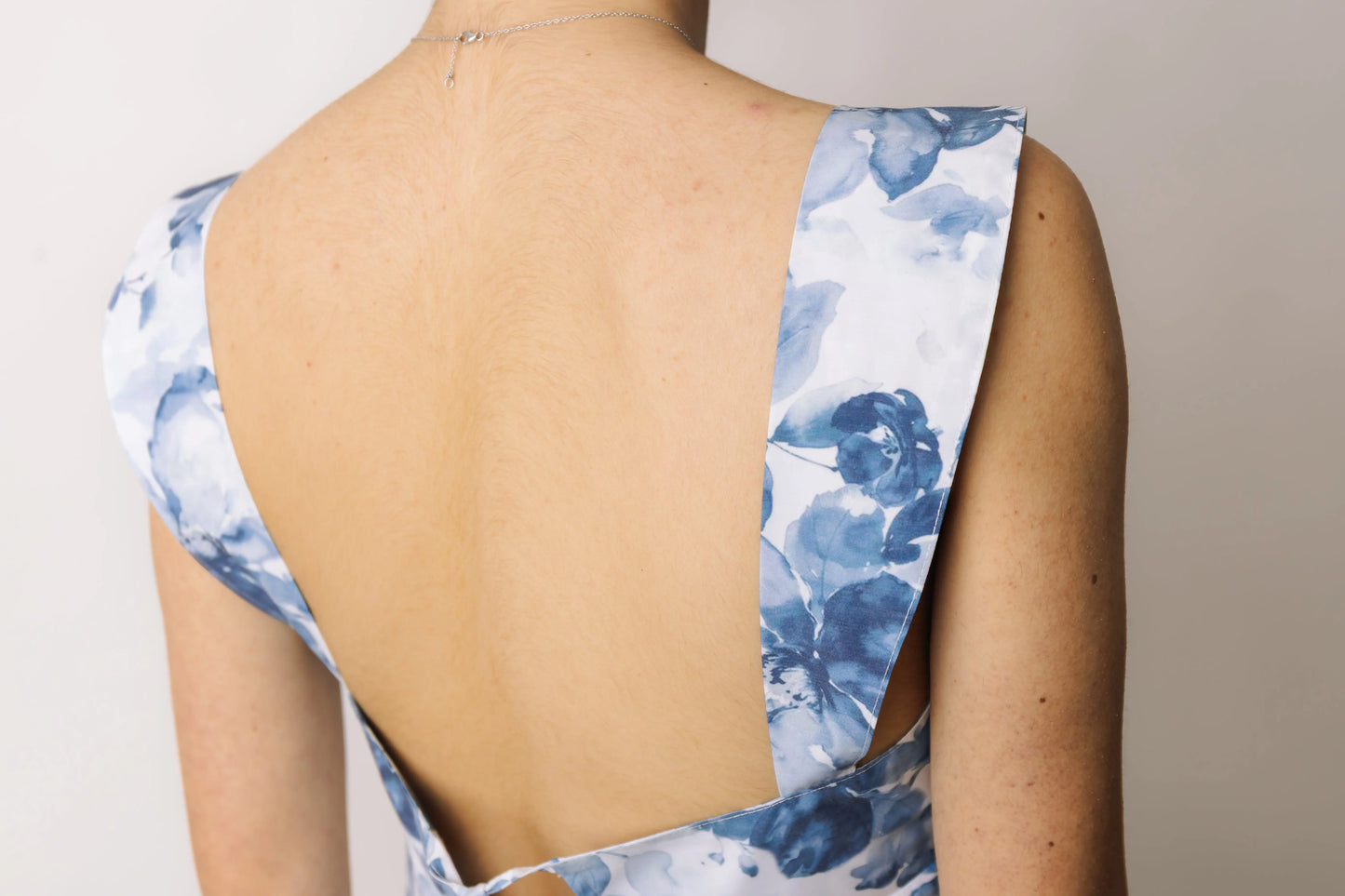 Blue Tie-Back Tilly Top prettied