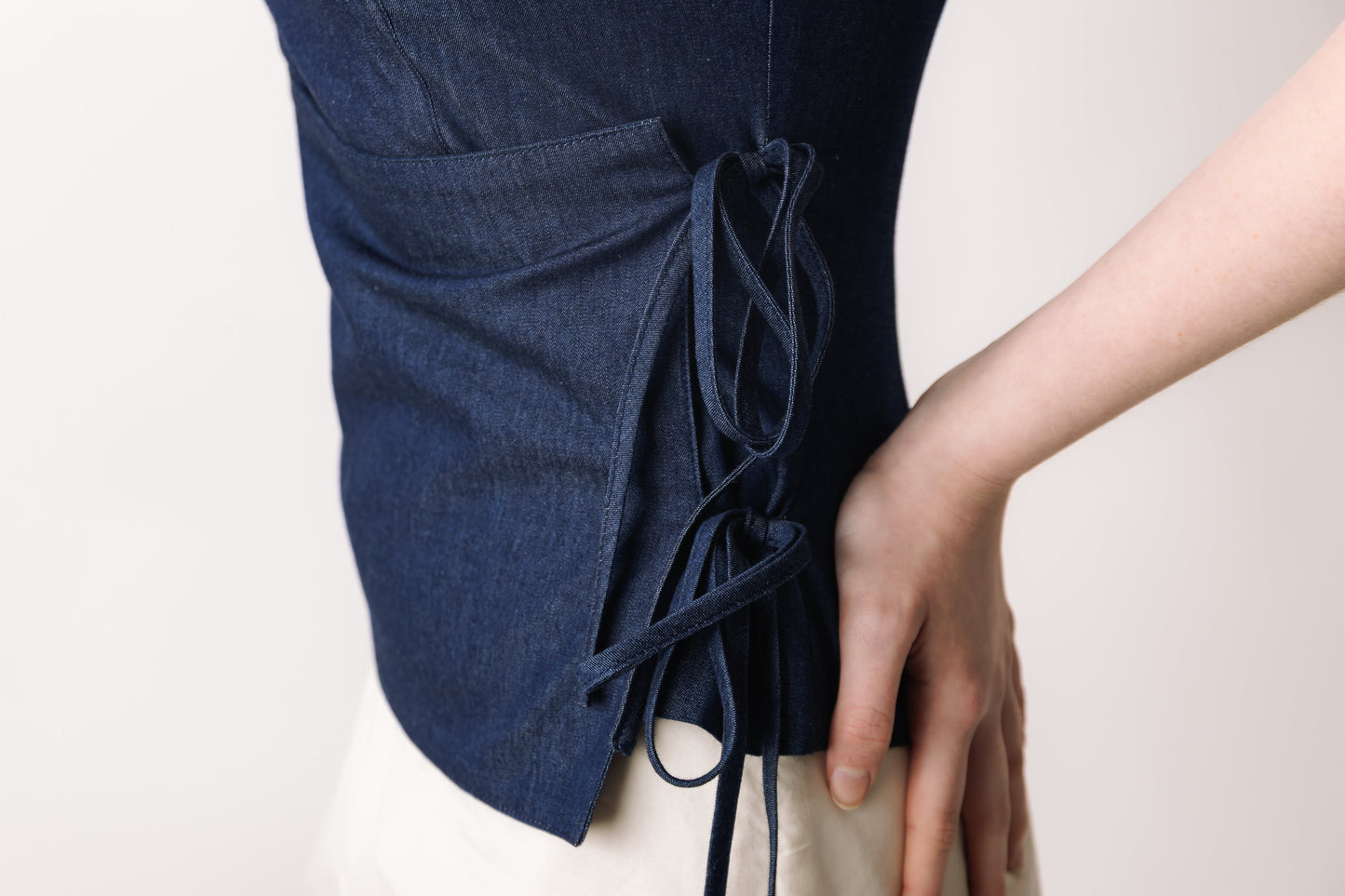 Blue Side Tie Top prettied