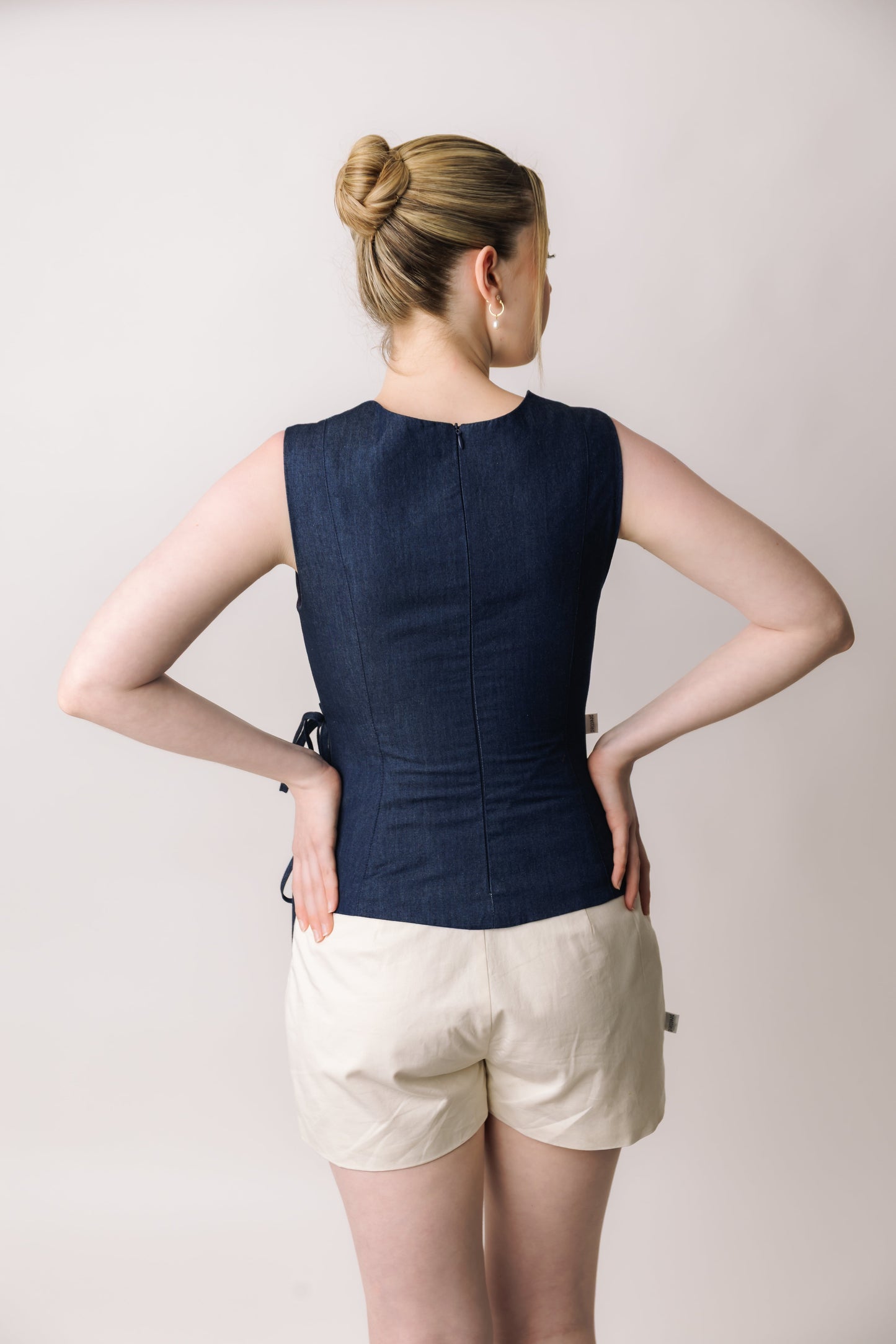 Blue Side Tie Top prettied